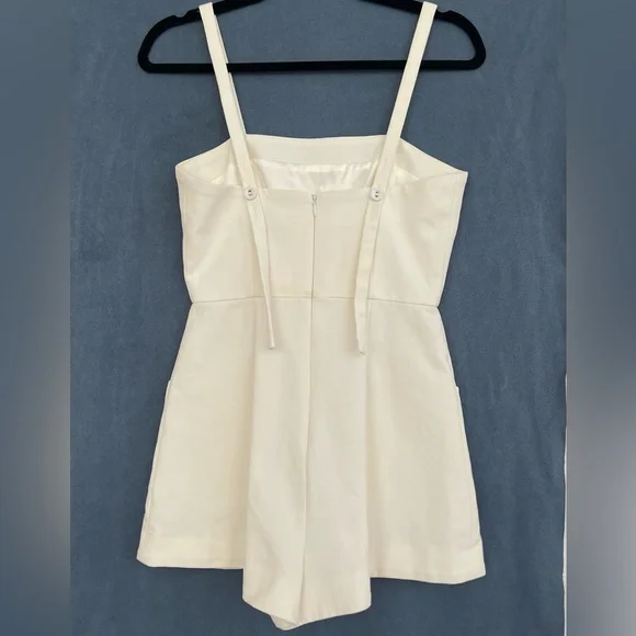 ALEXIS - Arlington Cross Back Playsuit - Off White - XS